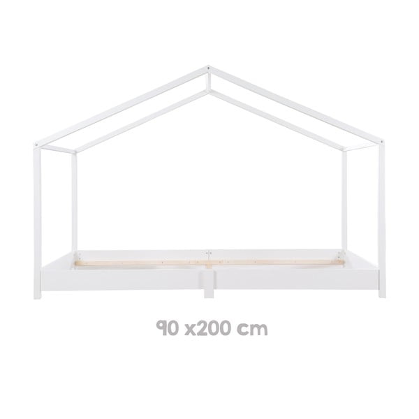 Naminė vaikiška lova baltos spalvos 90x200 cm Montessori – Roba-image-3