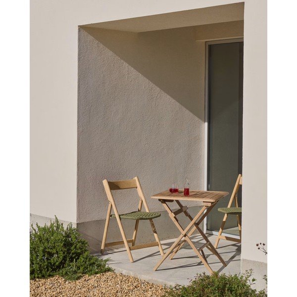 Medžio masyvo sodo kėdė žalios spalvos/natūralios spalvos Dandara – Kave Home-image-3