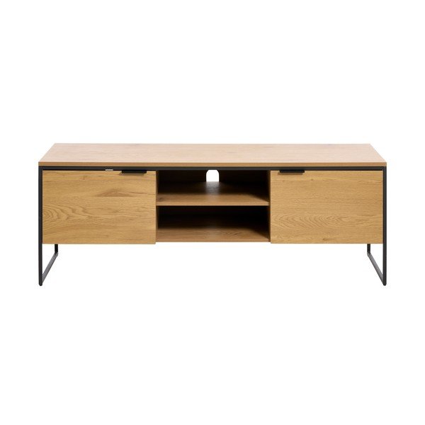 Natūralios spalvos TV spintelė iš ąžuolo 155x55x45 cm Cesura – Unique Furniture