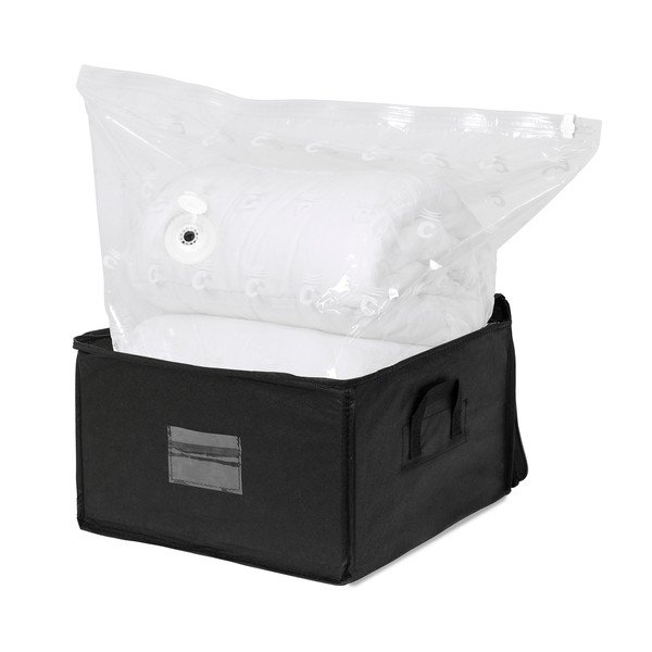 Juoda sandėliavimo dėžė su užtrauktuku Compactor Compress Pack, 125 l-image-1