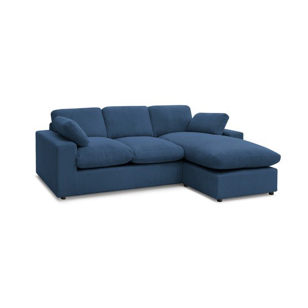 Mėlynos spalvos kampinė sofa iš kordinio velveto Belair – Bobochic Paris-image-2