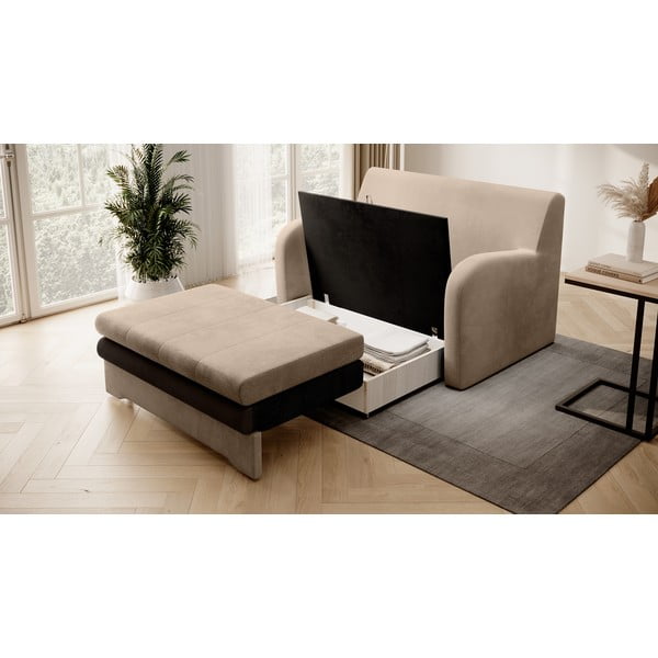 Šviesiai rudos spalvos iš velveto sulankstoma sofa 130 cm Ario – ELTAP-image-3