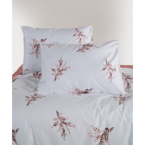 Baltos spalvos/rožinės spalvos iš ranforce medvilnės viengulė patalynė 140x200 cm Breeze Floral – Mila Home Luxury-image-4