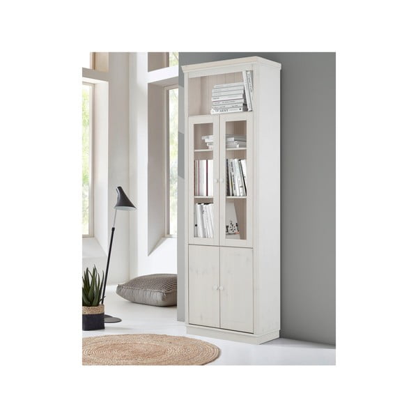 Iš pušies masyvo vitrina baltos spalvos 74x223 cm Anita – Støraa-image-3