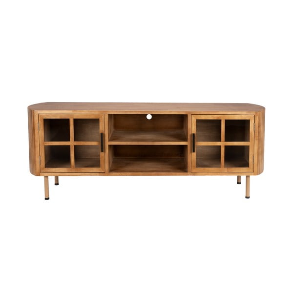 Natūralios spalvos iš kaučiukmedžio masyvo TV spintelė 150x55x38 cm Yaz – White Label