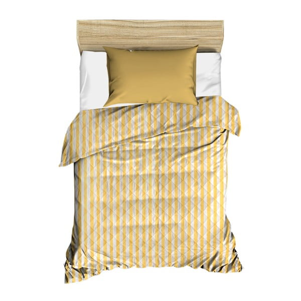 Geltonas dygsniuotas lovos užtiesalas "Amanda", 160 x 230 cm