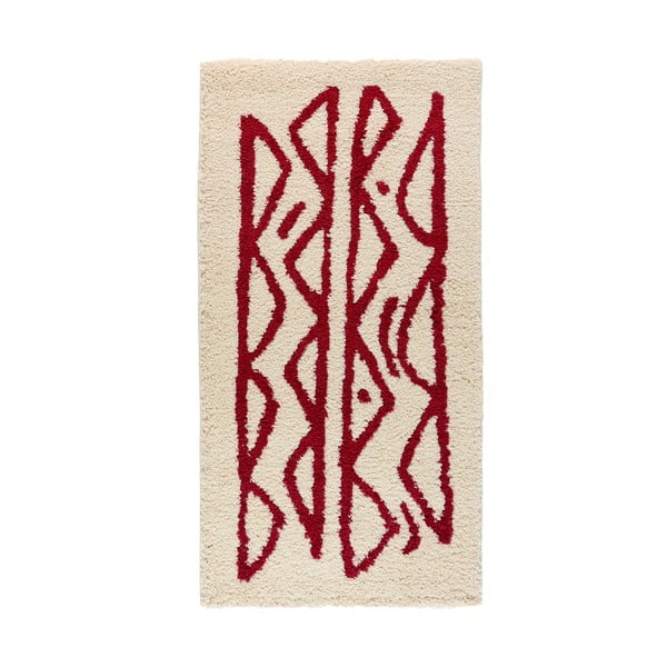 Kreminis ir raudonas kilimas Bonami Selection Morra, 80 x 150 cm