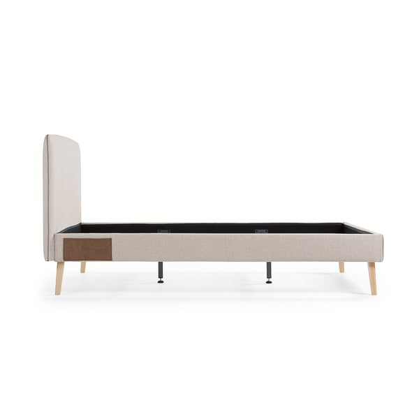 Smėlio spalvos dvigulė lova Kave Home Lydia, 160 x 200 cm-image-3