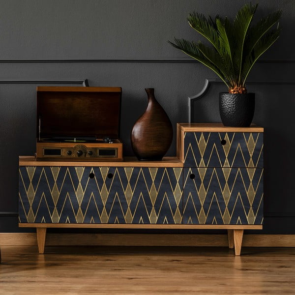 Dekoratyviniai juodos ir auksinės spalvos lipdukai baldams Ambiance Ragnar-image-4