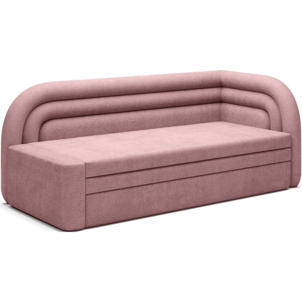 Rožinės spalvos iš šenilinio audinio sulankstoma/su sandėliavimo vieta sofa su dešiniuoju kampu 223 cm Fabillo – ELTAP-image-2