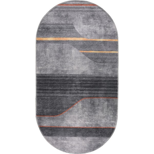 Skalbiamas kilimas pilkos spalvos 80x120 cm Oval – Vitaus