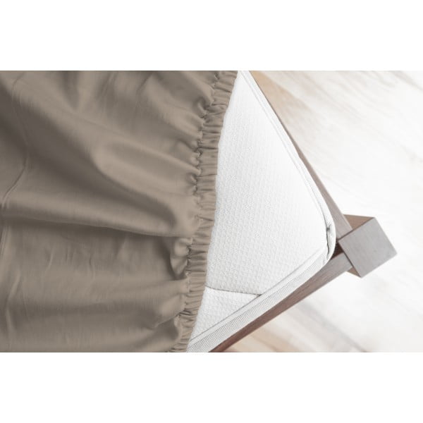 Iš flanelės paklodė rudos spalvos su guma 140x200 cm – Good Morning-image-1