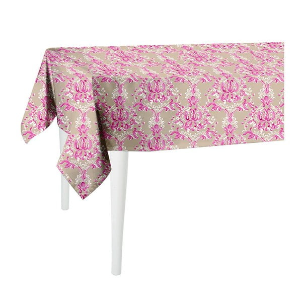 Smėlio ir rožinės spalvos staltiesė Mike & Co. NEW YORK Butterflies, 180 x 140 cm