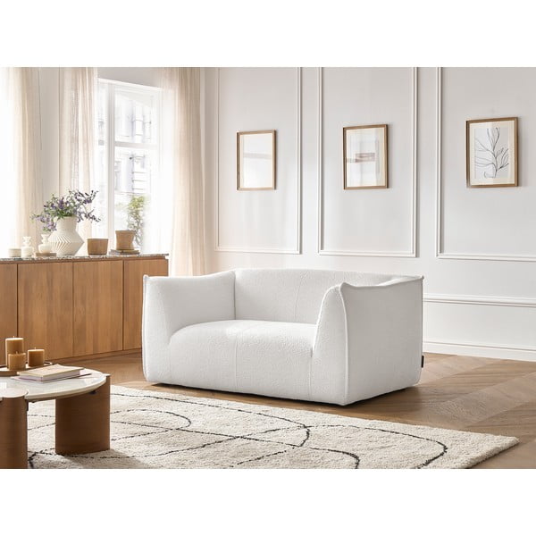 Baltos spalvos iš boucle sofa 170 cm Giorgia – Bobochic Paris-image-1