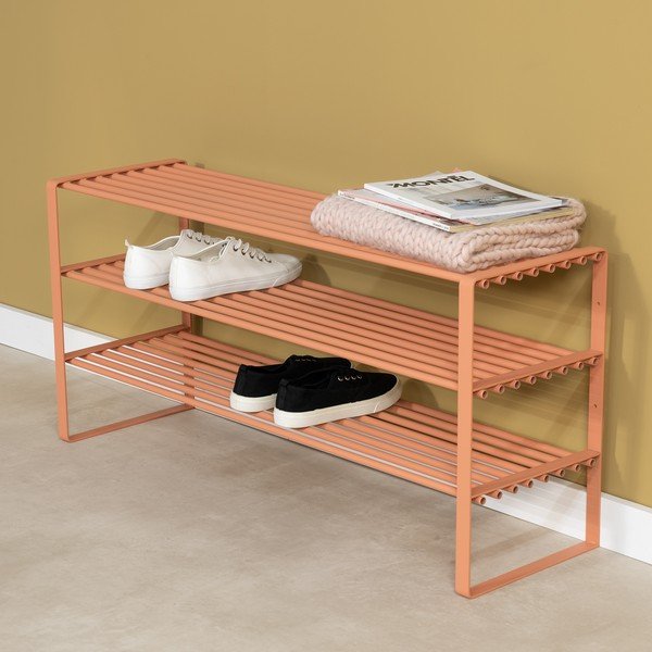 Rausvos spalvos iš plieno spintelė batams 100x48,5x29 cm Rex – Spinder Design-image-1