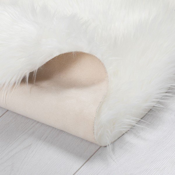 Baltos spalvos kilimas ø 120 cm Sheepskin - Flair Rugs-image-3