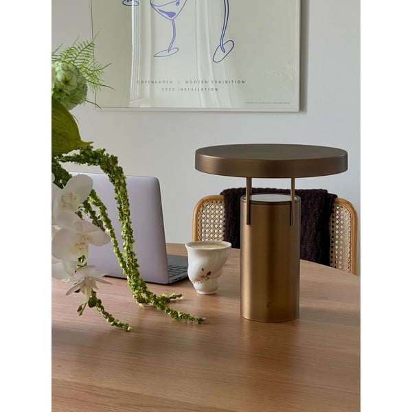 Stalinis šviestuvas bronzinės spalvos LED su pritemdymo funkcija (aukštis 28 cm) su metaliniu gaubtu BringMe – Hübsch-image-1