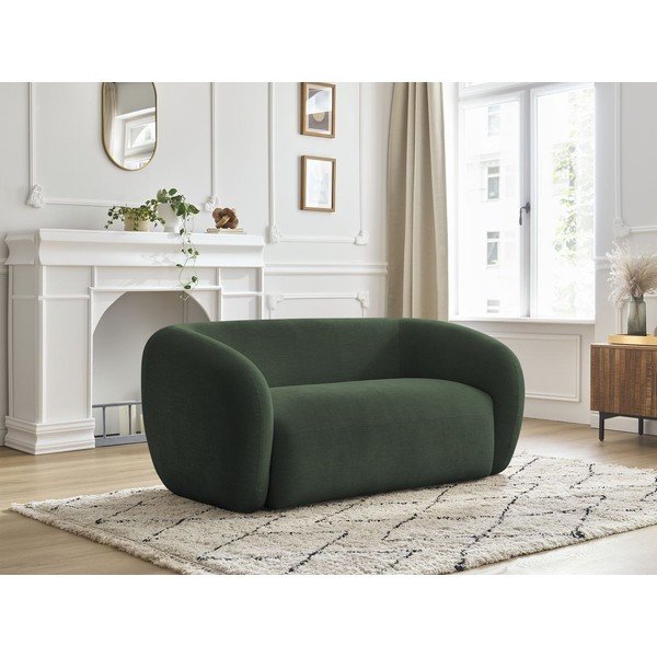 Žalios spalvos sofa iš šenilinio audinio 160 cm Celine – Bobochic Paris-image-1
