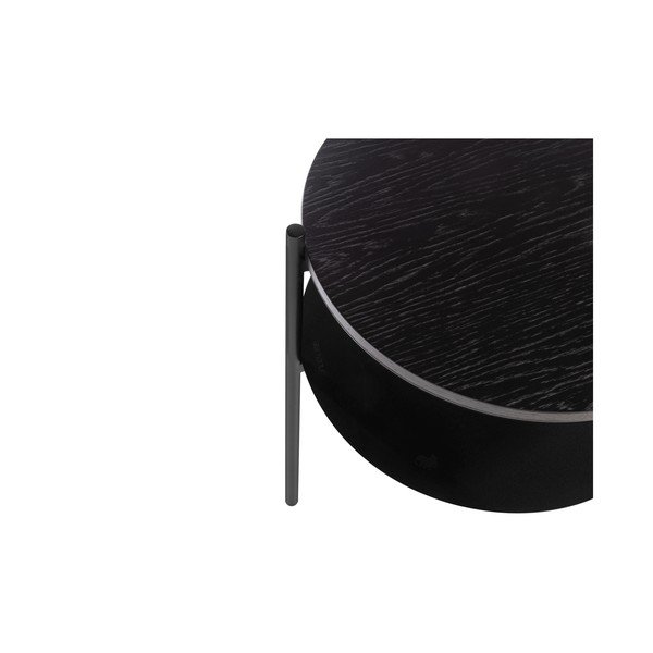 Juodos spalvos naktinis staliukas su ąžuolo dekoro stalviršiu Tu – noo.ma-image-4