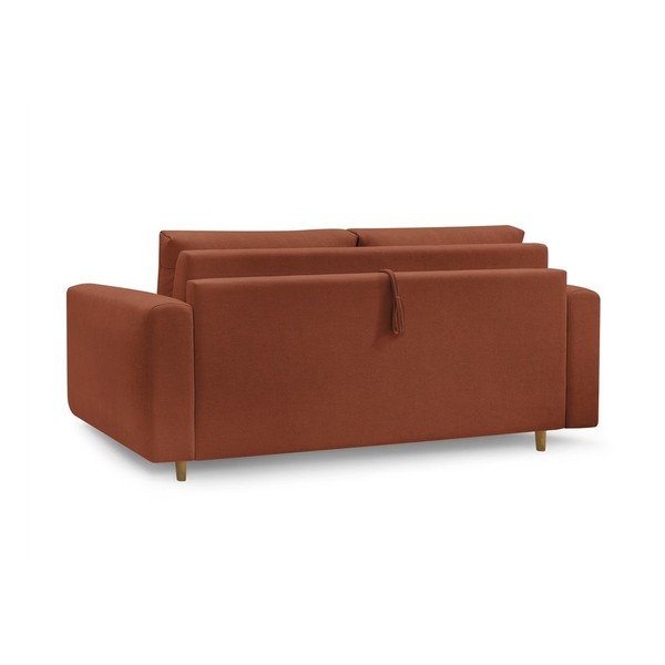 Oranžinės spalvos sofa miegojimui/sulankstoma 200 cm Cocoone – Bobochic Paris-image-4