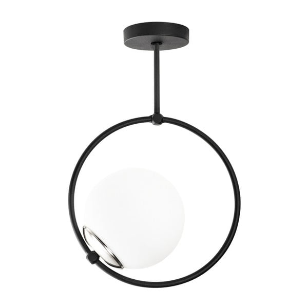 Juodos spalvos kabantis šviestuvas su stiklo gaubtu Chandelier – Opviq lights-image-2