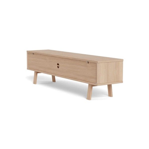 Šviesios natūralios spalvos TV spintelė iš medienos lukšto 180x50x40 cm Lamberth – Actona-image-2