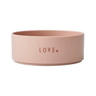 Rožinis vaikiškas dubuo Design Letters Mini Darling, ø 11 cm