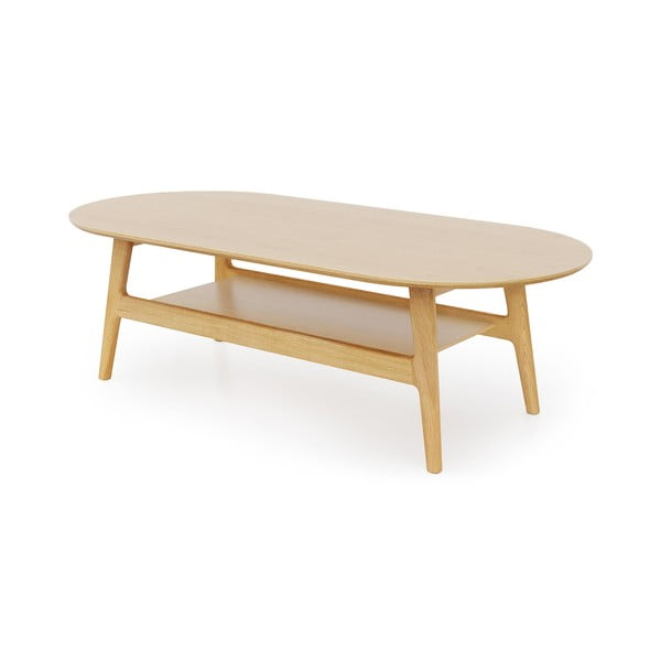 Kavos staliukas natūralios spalvos iš ąžuolo 60x130 cm Curved – Woodman-image-2