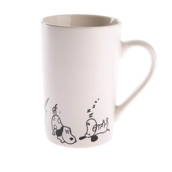 Baltas porcelianinis puodelis su šunimis Dakls Dogs, 380 ml