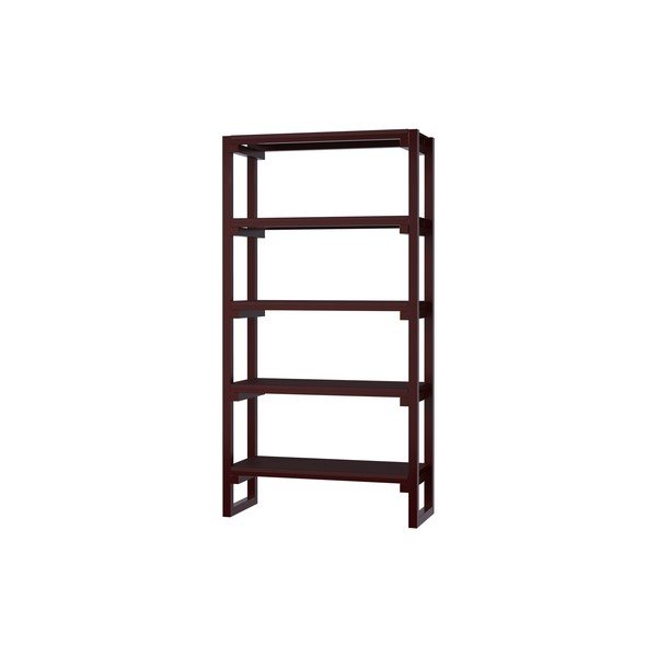 Bordo spalvos iš buko masyvo pastatoma lentyna 94x180x37 cm Noru – noo.ma
