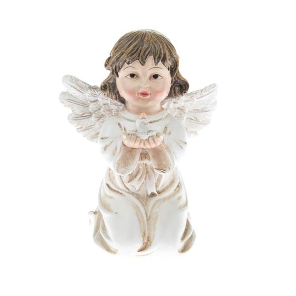 Balta angelo statulėlė Dakls, aukštis 10,5 cm