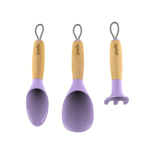 3 dalių violetinių sodo įrankių rinkinys Plastia