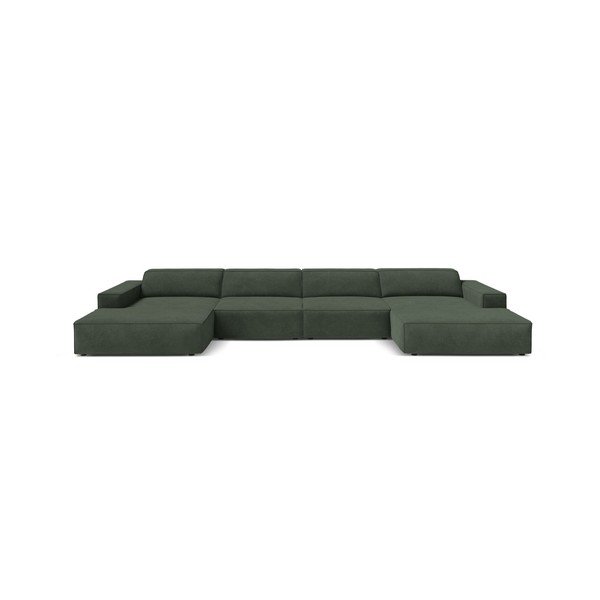 Smaragdinės spalvos modulinė kampinė sofa Jodie – Micadoni -image-1