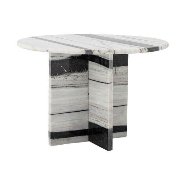 Juodos ir baltos spalvos iš marmuro apvalios formos kavos staliukas ø 61 cm Rosito – Bloomingville-image-4