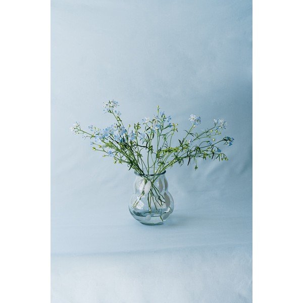 Baltos spalvos iš stiklo  rankų darbo vaza (aukštis 22 cm) Dam – noo.ma-image-3