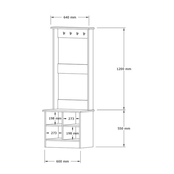 Baltas/natūralus prieškambario komplektas Mare - Kalune Design-image-3