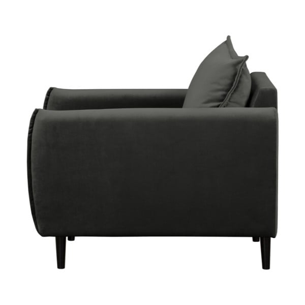 Tamsiai pilkos spalvos iš velveto krėslas Juli – Ropez-image-2