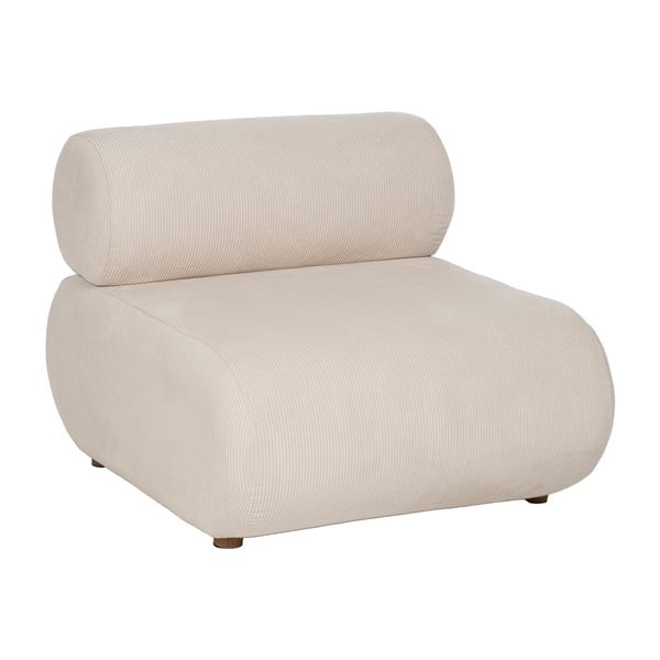 Kreminės spalvos iš kordinio velveto krėslas – Ixia