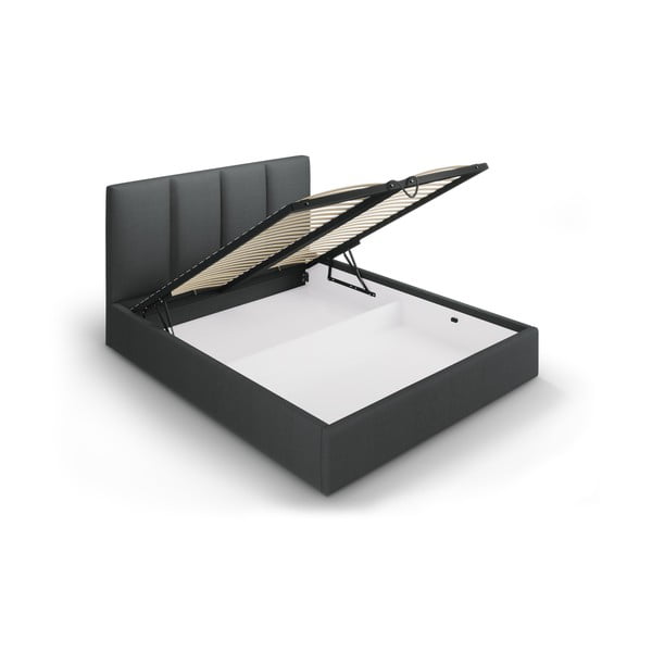 Tamsiai pilka dvigulė lova Mazzini Beds Juniper, 180 x 200 cm-image-3