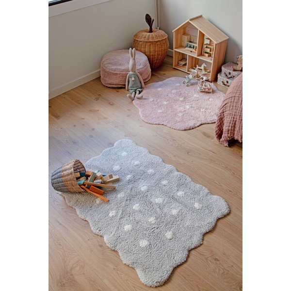 Skalbiamas/rankų darbo iš medvilnės vaikiškas kilimas pilkos spalvos 70x100 cm Mini Biscuit Pearl Grey – Lorena Canals-image-4
