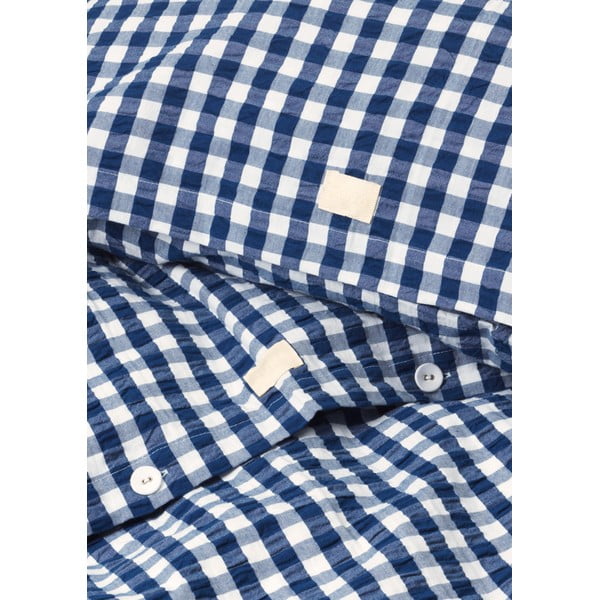 Viengulė/itin ilga patalynė baltos spalvos/tamsiai mėlynos spalvos banguotos tekstūros 140x220 cm Bæk&Bølge – JUNA-image-3