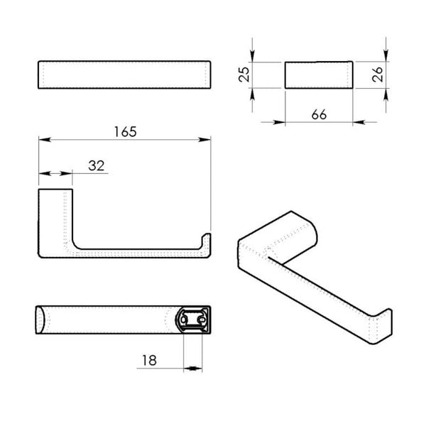 Sieninis iš metalo laikiklis tualetiniam popieriui auksinės spalvos Gedy Pirenei – Sapho-image-3