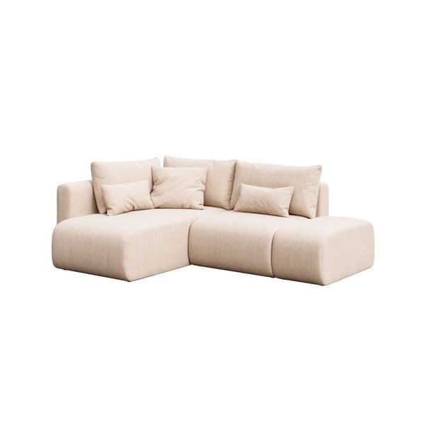 Sulankstoma/su sandėliavimo vieta kampinė sofa smėlio spalvos (su kairiuoju kampu/su gultu) Lumine – Ghado-image-2