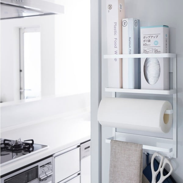 Didelis baltas magnetinis virtuvės laikiklis YAMAZAKI Tower Magnetinis šoninis stovas-image-4