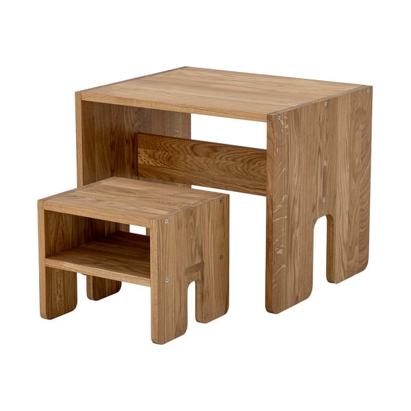 Natūralios spalvos vaikiška taburetė iš ąžuolo medienos Bar - Bloomingville-image-2