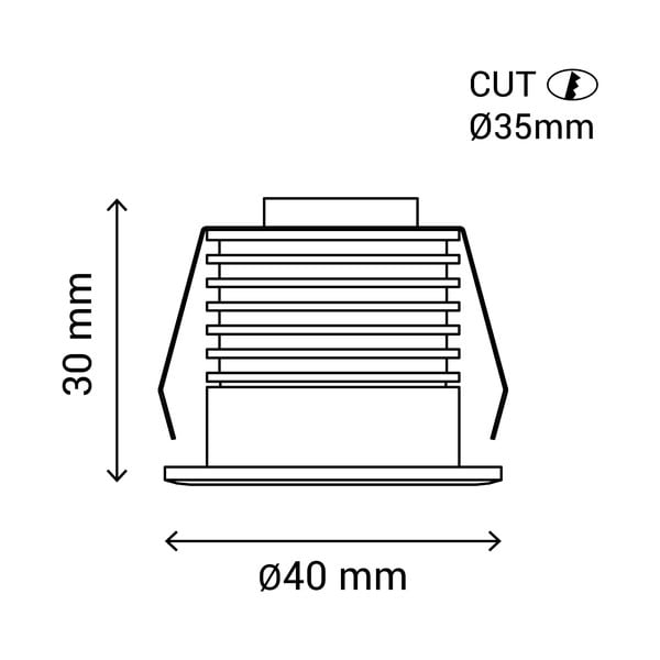 Taškinis šviestuvas juodos ir baltos spalvos LED ø 4 cm – SULION-image-3
