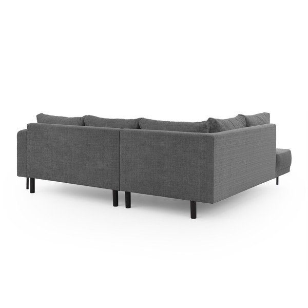Tamsiai pilkos spalvos kampinė sofa iš šenilinio audinio (su kairiuoju kampu/„L“ formos) Mauris  – Ropez-image-3
