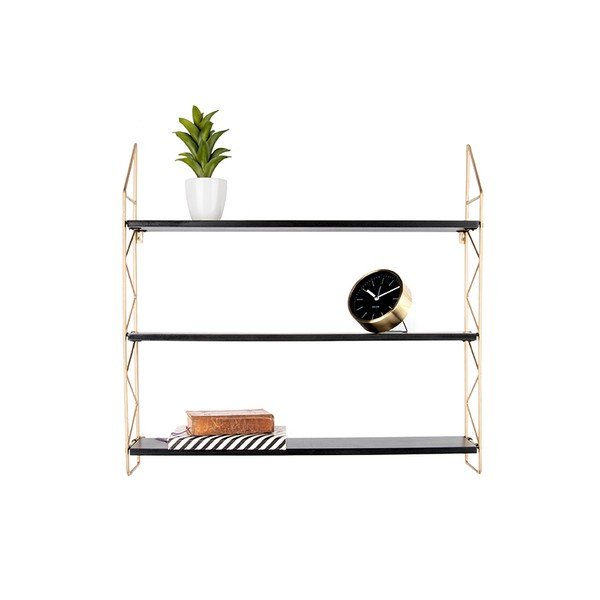 Sieninė lentyna su aukso spalvos detalėmis PT LIVING Zig Zag-image-1