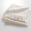 Kreminės spalvos iš medvilnės mišinio antklodė ir pledas 125x150 cm Ziggy – douceur d'intérieur