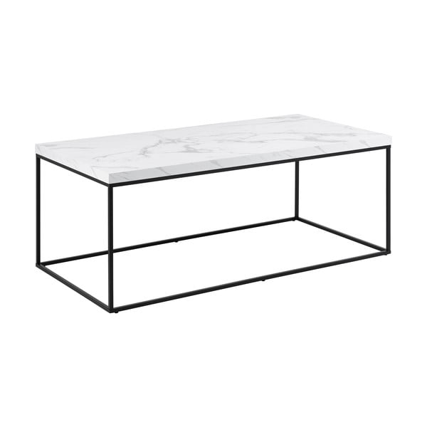 Kavos staliukas baltos spalvos su marmuro dekoro stalviršiu 55x110 cm Barossa – Actona-image-3